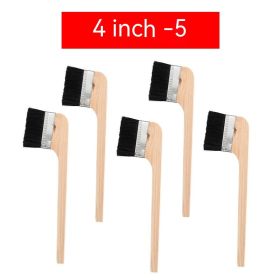 Long Handle Black Hair Wooden Handle Brush (Option: 4 Inch Five)