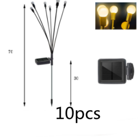 Simulation Firefly Solar Light Outdoor Garden Decoration Lawn Landscape Lamp Xmas Decor Solar LED Lights Outdoor Garden Lights (Option: Warm light-10PCS)