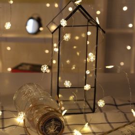 Newsoo copper line star lights LED lights flashing lights string lights star girl heart room dormitory layout decoration (Option: Snowflake-2M20-Battery)