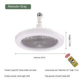 Remote Control E27 Screw Adjustable Light Bedroom Aromatherapy Small Fan Lamp (Option: Remote Control Fan Lamp Gray-30W Universal Lamp Holder)