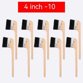 Long Handle Black Hair Wooden Handle Brush (Option: 4 Inch Ten)