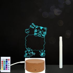 3D Acrylic Board Handwriting Message Board LED Light (Option: Style10-Wood grain B)