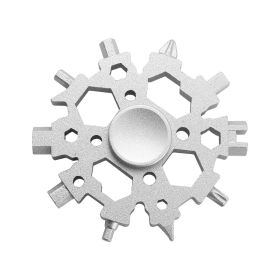 Fingertip Gyro Snowflake Wrench Multifunctional Fingertip Pressure Reduction Toy Repair Tool Snowflake Wrench (Option: All Silver-Multifunctional Wrench)