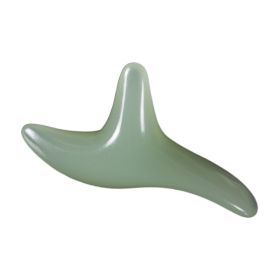 Resin Beeswax Triangle Sparrow Foot Massage Bird-shaped Acupoint Massager Triangle Manual Acupuncture Pen Amber Triple Fork (Option: Light Green-Medium size)