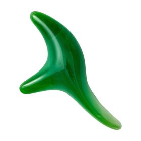 Resin Beeswax Triangle Sparrow Foot Massage Bird-shaped Acupoint Massager Triangle Manual Acupuncture Pen Amber Triple Fork (Option: Emerald Green-Medium size)