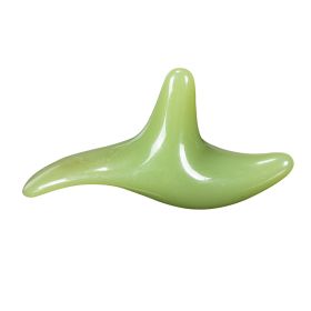 Resin Beeswax Triangle Sparrow Foot Massage Bird-shaped Acupoint Massager Triangle Manual Acupuncture Pen Amber Triple Fork (Option: Moss Green-Medium size)