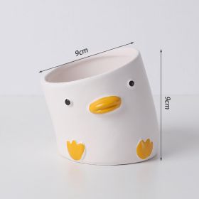 Creative Cartoon Animal Succulent Plant Small Flower Pot (Option: Head Tilt Duck-Hole)