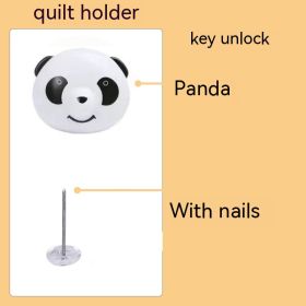 Panda Button Unlocks Quilt Holder (Option: Ordinary Black And White Panda)