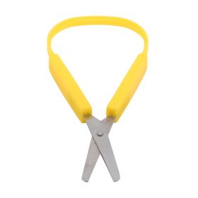 Ring Office Scissors Stationery Elastic For Students (Option: Yellow-207cm)