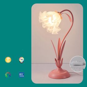 Bedside Flower Minimalist Creative Lily Of The Valley Flower Desk Lamp (Option: Red-White light-220V US)