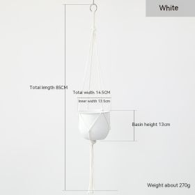 Metal Iron Art Hanging Hanging Pots Home Decoration (Color: White)