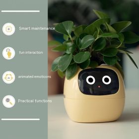 Facial Expression Control Intelligent Flower Pot (Option: Yellow-Small)