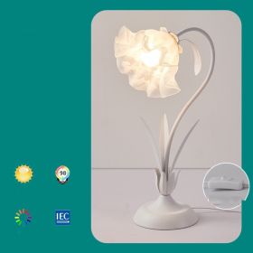 Bedside Flower Minimalist Creative Lily Of The Valley Flower Desk Lamp (Option: White-Spectral eye protection-220V US)